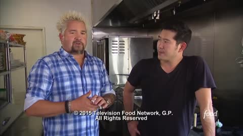 72_Guy Fieri Eats Drunken Chicken at Biergarten LA Diners, Drive-Ins and Dives Food Network