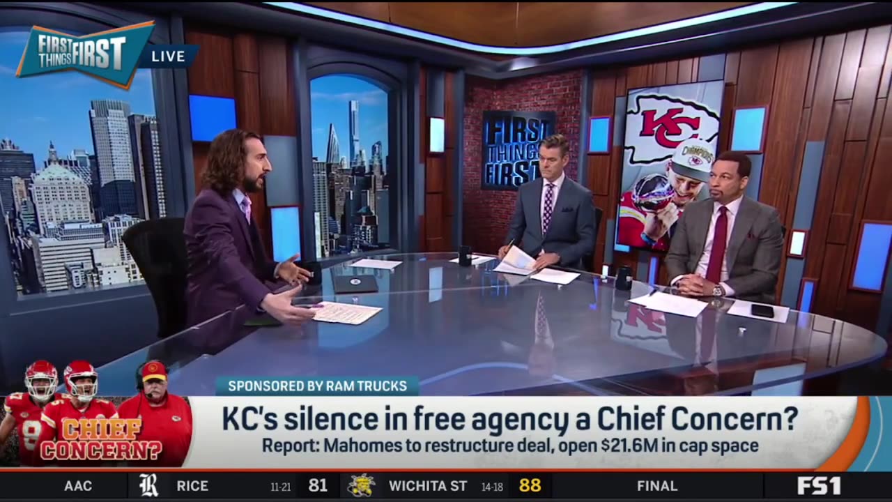 FIRST THINGS FIRST Nick Wright reacts Mahomes restructures contract to create $21.6M in cap space