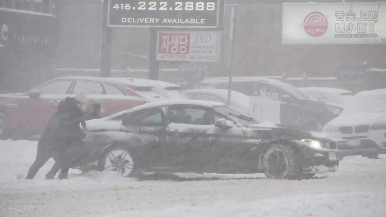 Winter Snow Storm in Toronto CANADA