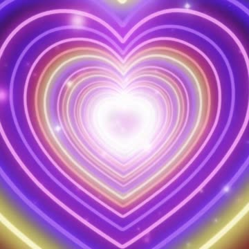 695. Neon Lights Love Heart Tunnel 💜 Romantic
