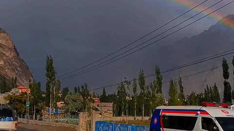 After Rain Fall Beautiful Rainbow 🌈 View Skardu