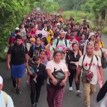 ON THE MOVE A caravan of thousands of migrants are rushing towards the southern U.S. border
