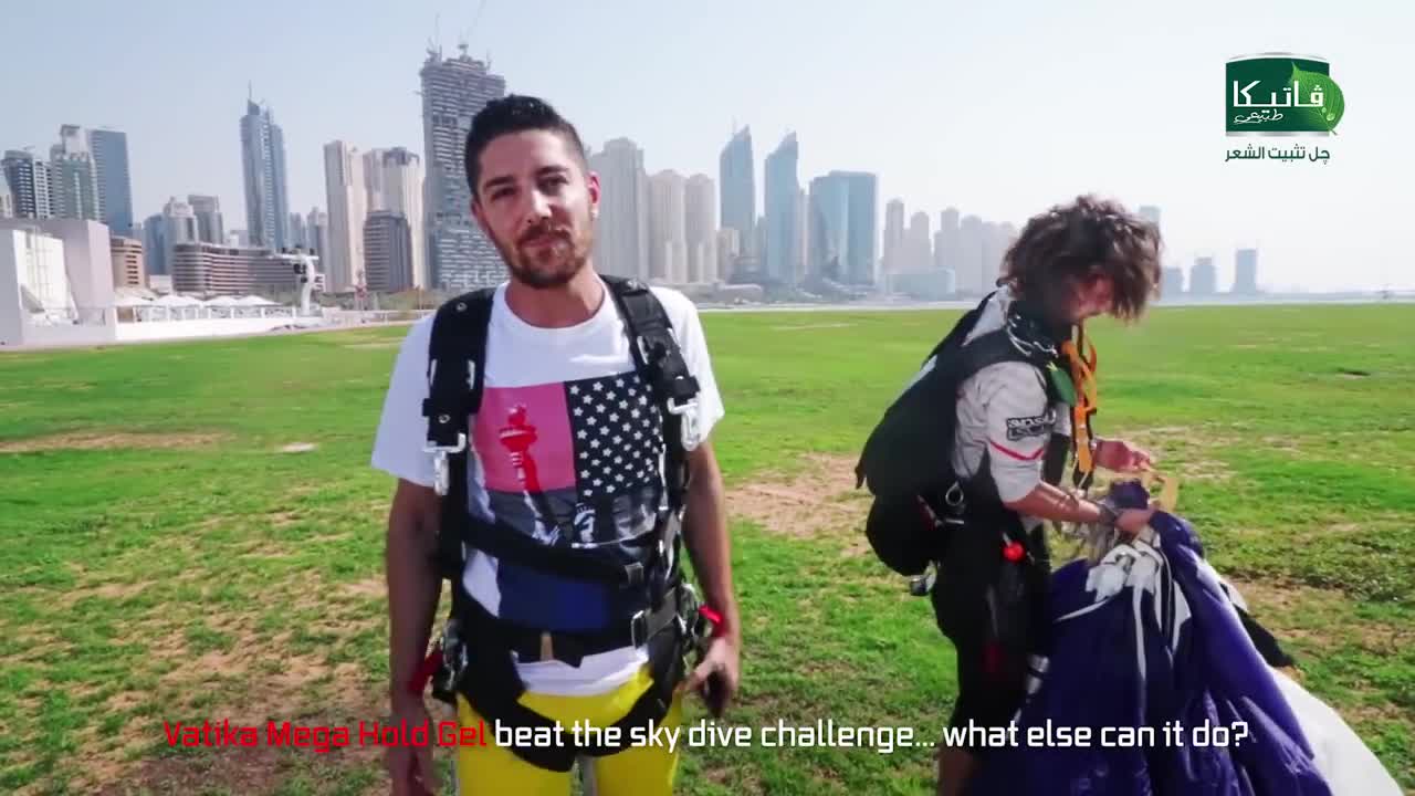 #VatikaExtremeChallenge SkyDive & the hair doesn't move Best Styling Gel recommended by Wissam Hilal