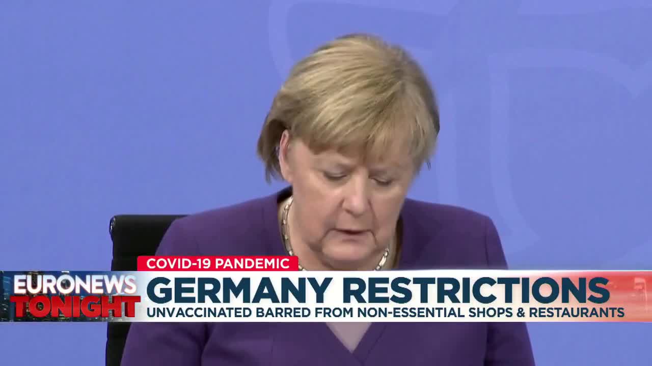 Angela Merkel: Unvaxxed barred from cultural and recreational facilities & events in Germany