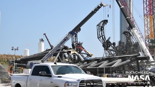 SpaceX Boca Chica | SN20 QD Arm Moved to Launch Site