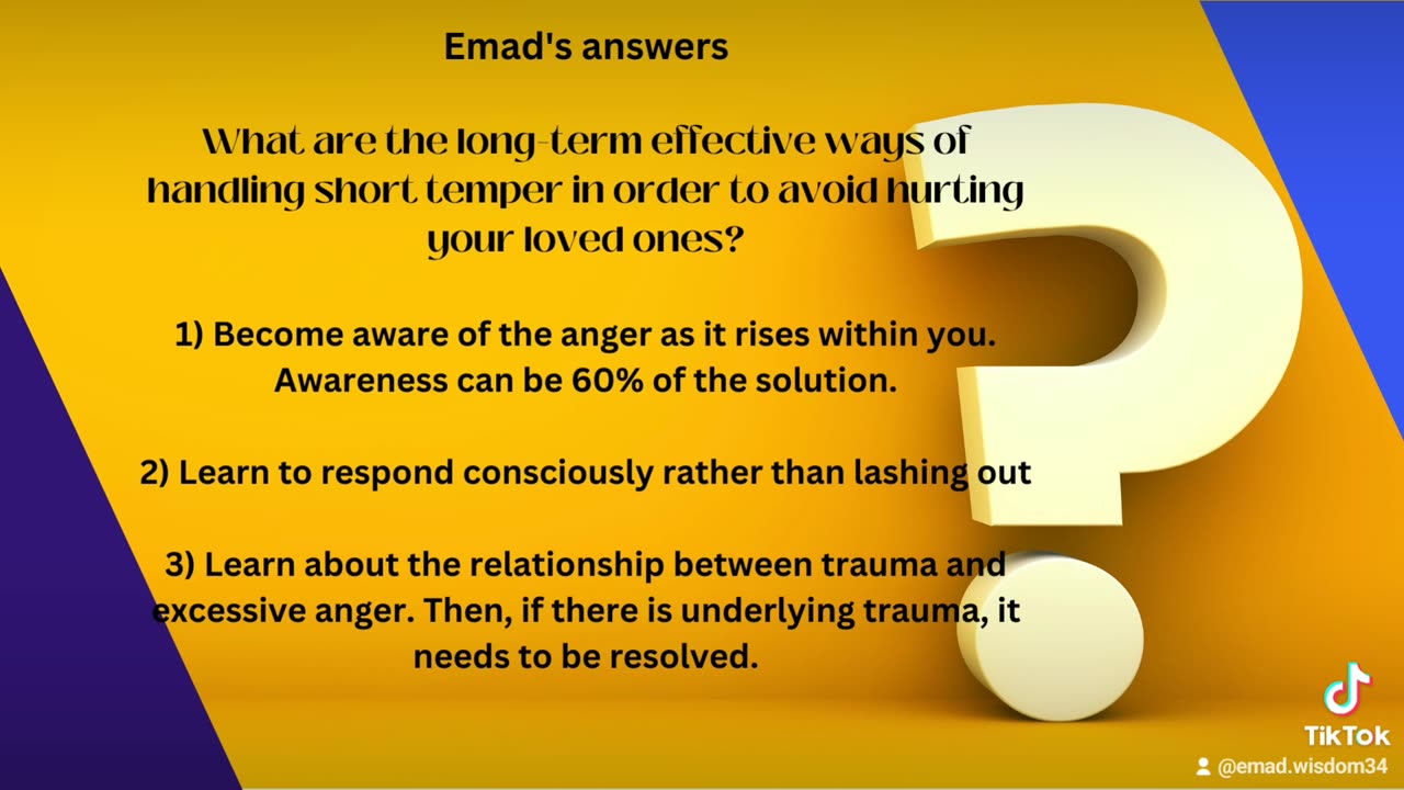 What are the long-term effective ways of handling short temper to avoid hurting your loved ones?