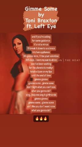 Gimme Some by Toni Braxton ft. Lisa ‘Left Eye’ Lopes (2000)