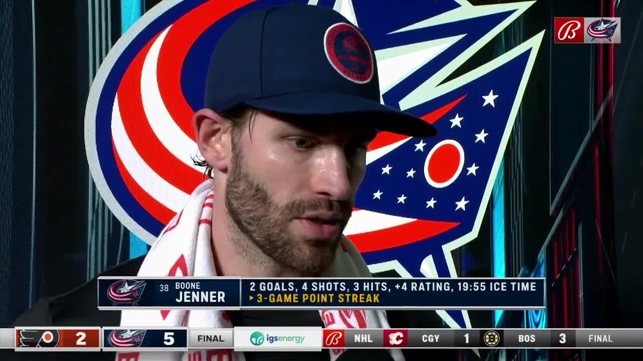 Energetic start + early lead Boone Jenner breaks down Blue Jackets' bounce-back win over Flyers