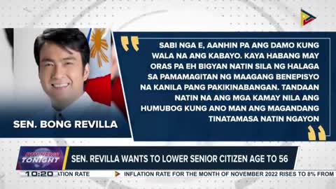 Sen. Revilla wants to lower senior citizen age to 56