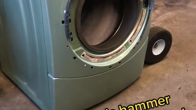 Not even Thor's hammer could take out this Whirlpool washer!!a