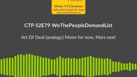 Art Of Deal - I'll take Moon (for now, then build Bases on it to aim) Mars later CTP 20241221 S2E79