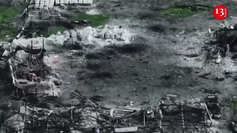 Drone shows devastated Ukrainian frontline town