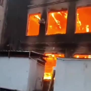 A building destroyed by artillery fire in Bakhmut