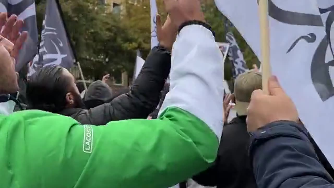 In Hamburg, Germany, dozens Taliban and Al Qaeda flags fly. Dark times ahead.