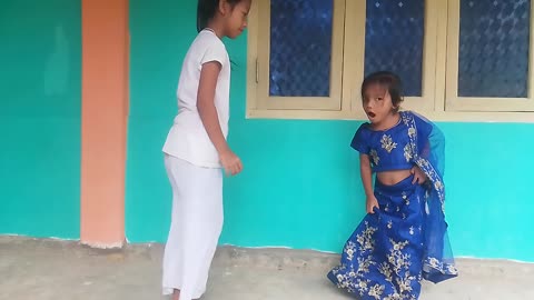 Little girl dancing excellently