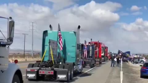 US convoy for freedom met by the appreciative public along the route.