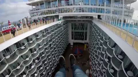 The world's largest cruise ship making US video.