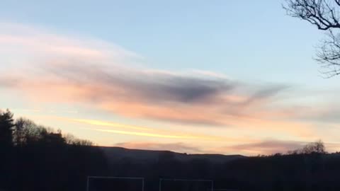 Sunset with lines of clouds in Wales 16/01/2023