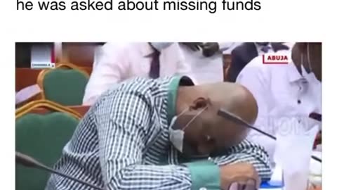 Nigerian official pretends to faint after being asked about missing funds