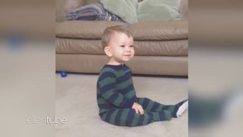 Funny baby reaction