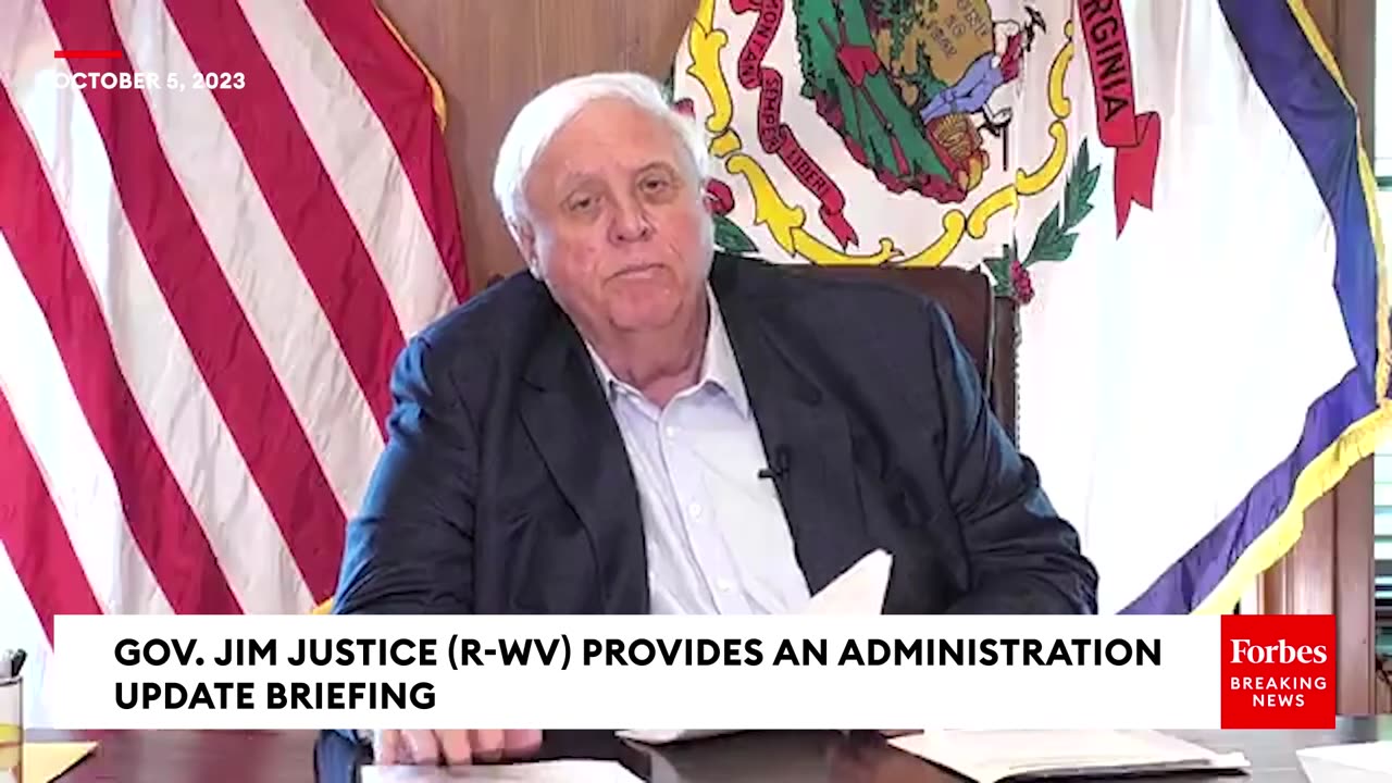 West Virginia Gov. Jim Justice Holds An Administration Update Briefing