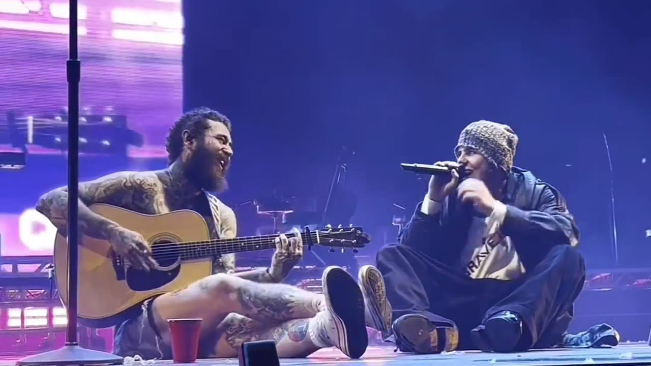 Ghosts Justin Bieber live with post malone