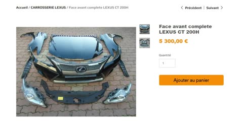 AEPSPIECES.COM - Face avant complete LEXUS CT 200H