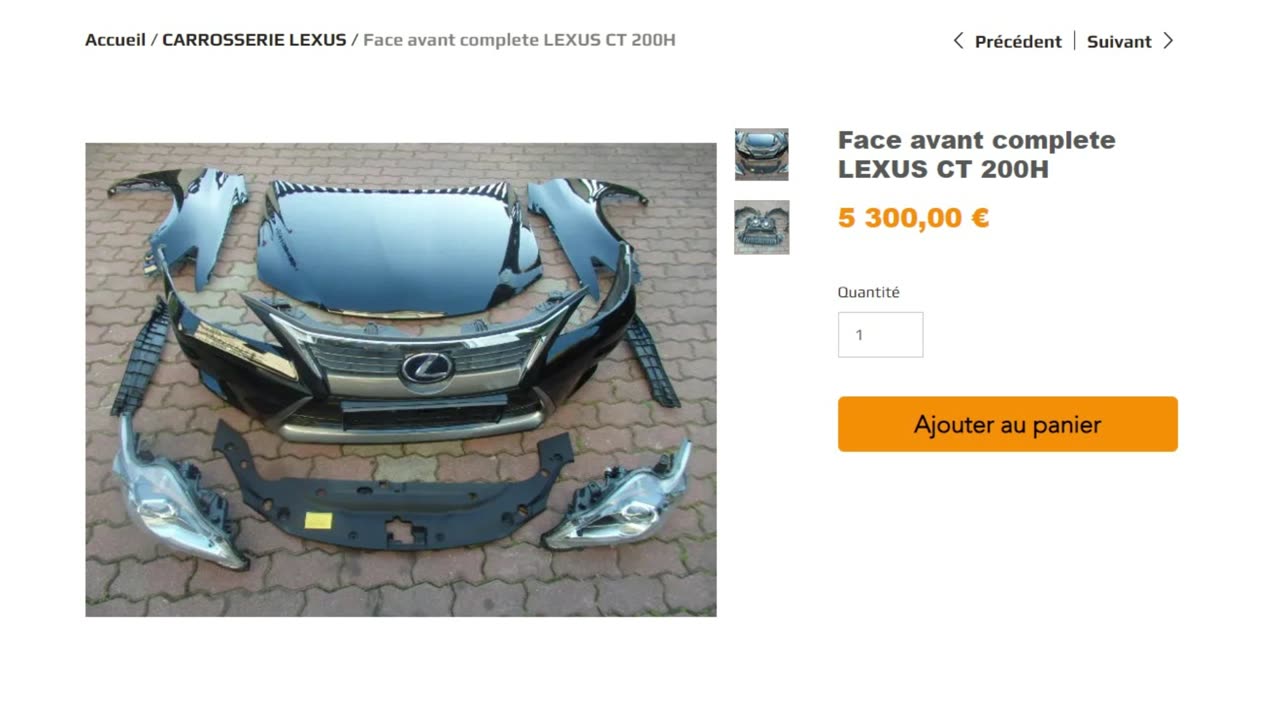 AEPSPIECES.COM - Face avant complete LEXUS CT 200H