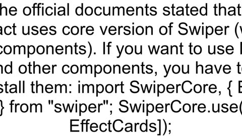 Why do I get quotAttempted import error 39EffectCards39 is not exported from 39swiper39quot