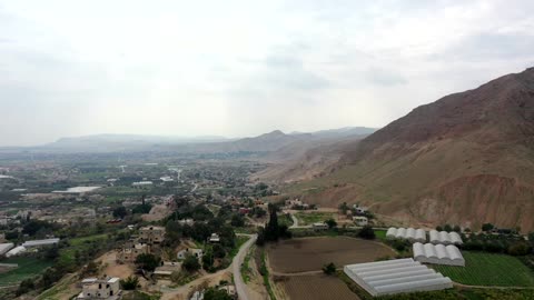 Mountains and farmland