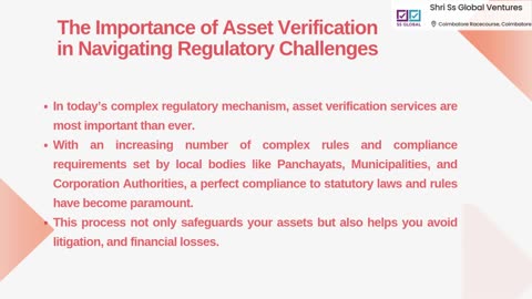 Asset Verification : Navigating Regulatory Challenges