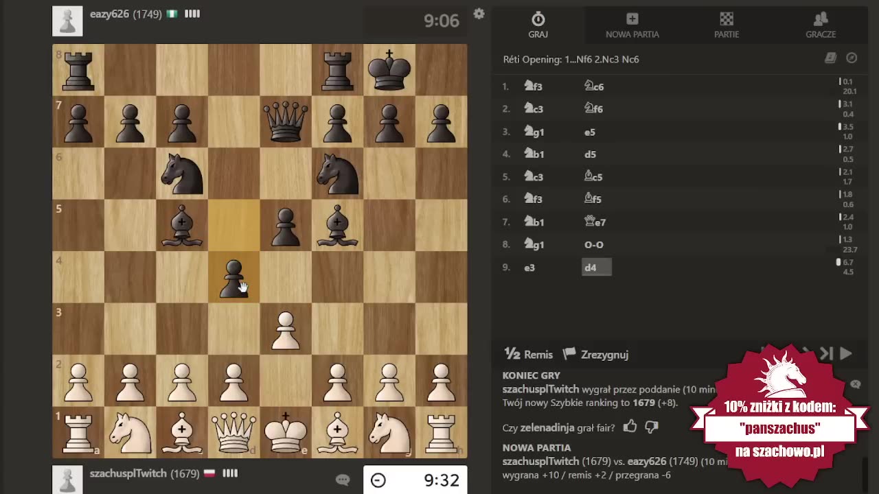 8 ruchów SKOCZKAMI na początku gry