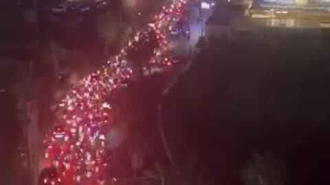 Mob in Beirut, Lebanon heading towards the US Embassy.