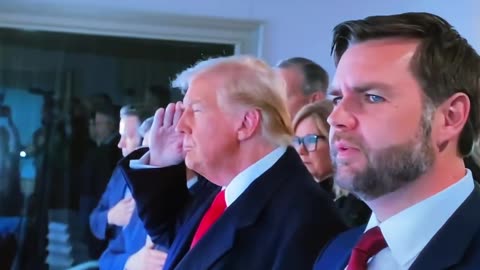 Donald Trump salutes during the national anthem at the Army-Navy game.