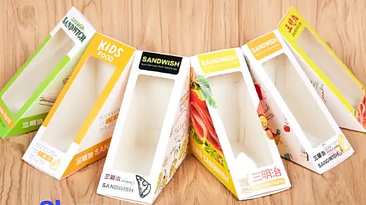 P&C - Sandwich Paper Box Lunch Box Food Disposable Fast Food Packing Box