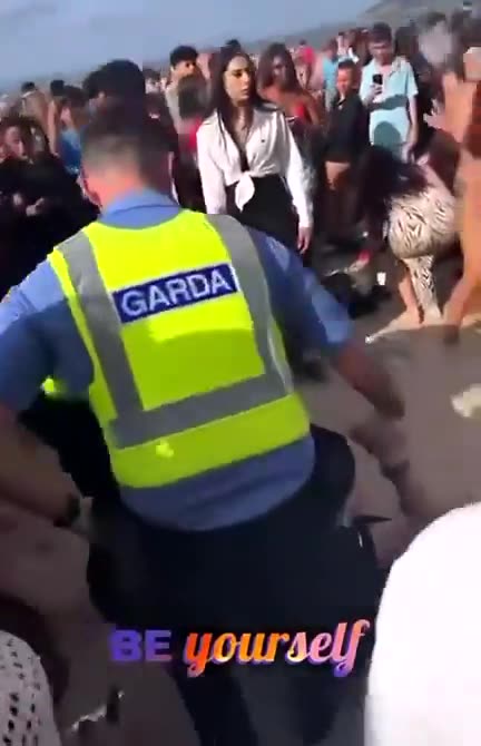 Gang of feral mindless animals imported by jews cause havoc in Burrow Beach, Sutton, Co Dublin