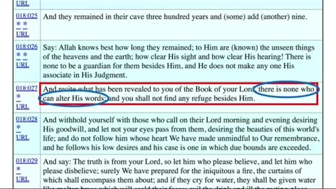 Surah 18:27 No One Can Alter Allah's Words