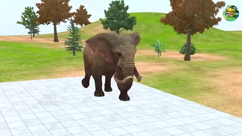 Paint Animals Gorilla Cow Tiger Lion Elephant Fountain Crossing Animal Game