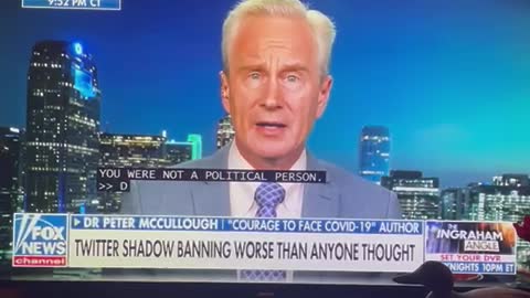 NEW: Dr. Peter McCullough live on Laura Ingraham just now.