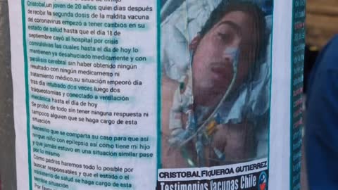 Chile en carteles jovenes víctimas de 1nyección C19