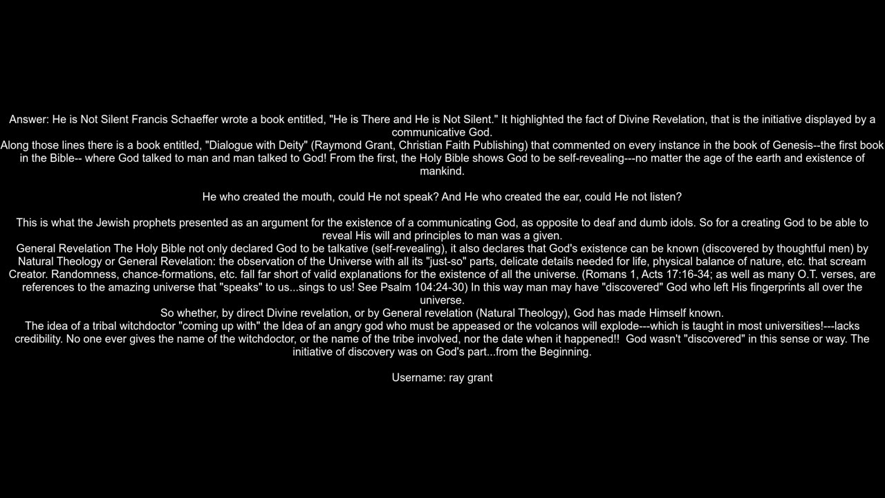 Was God discovered or did He reveal Himself