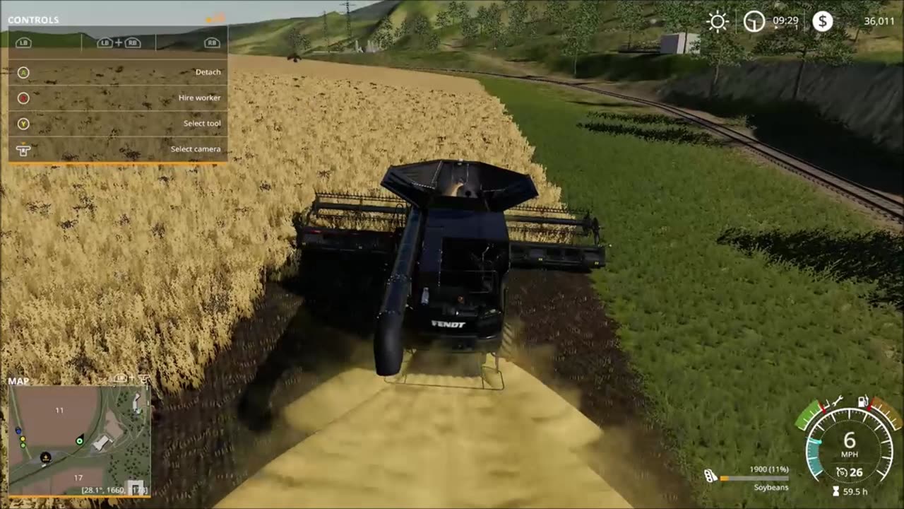 Harvesting Soybeans on Farming Simulator 19