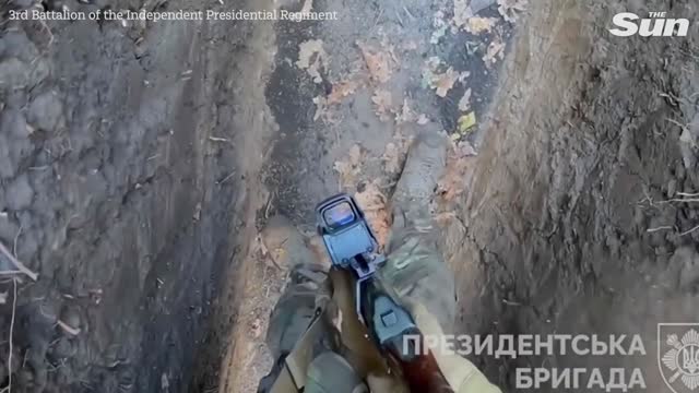 Headcam footage shows Ukrainian troops defending their positions in Donetsk Oblast