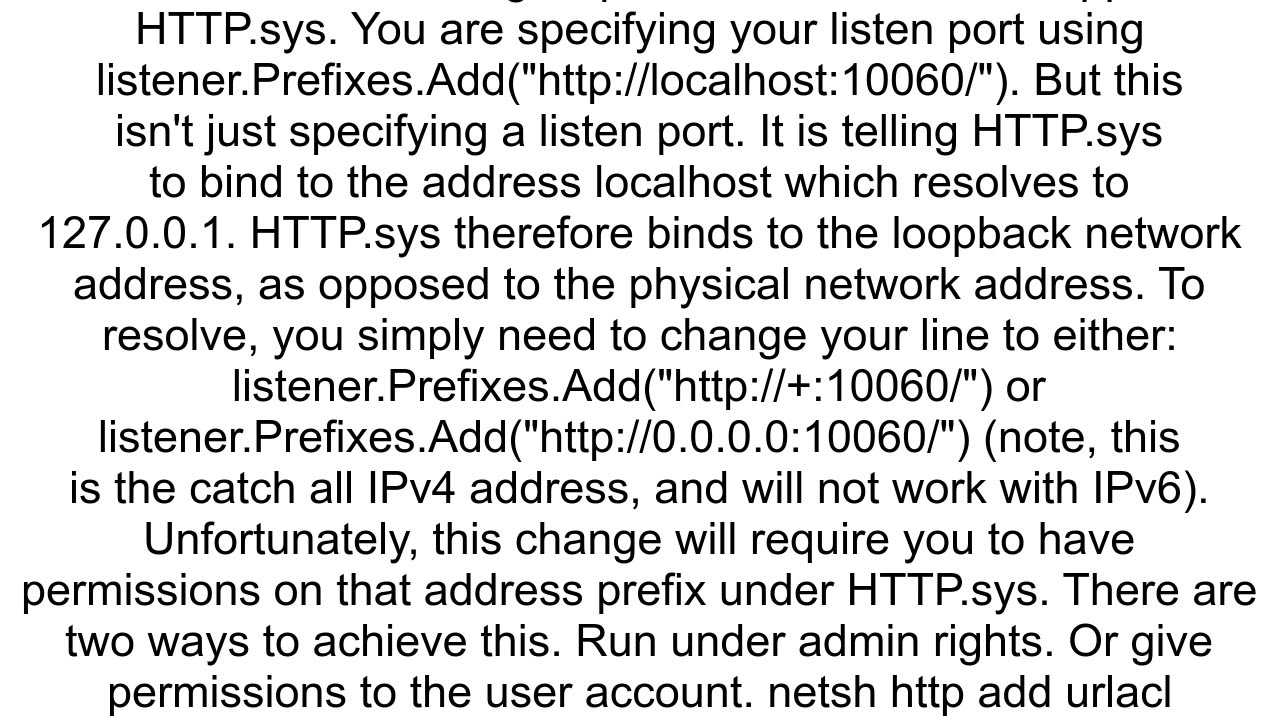 C HTTP Error 400 Invalid Hostname Simple Http Listener