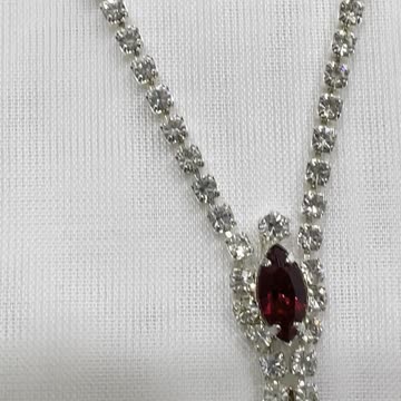 Silver Plated 16” Necklace. Made with Austrian Crystal. Party. Event. Banquet