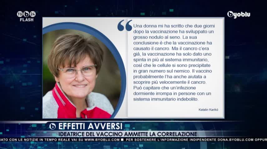 NWO, VACCINI: Katalin Karikó, Effetti Avversi, Tg Byoblu 9/01/2023