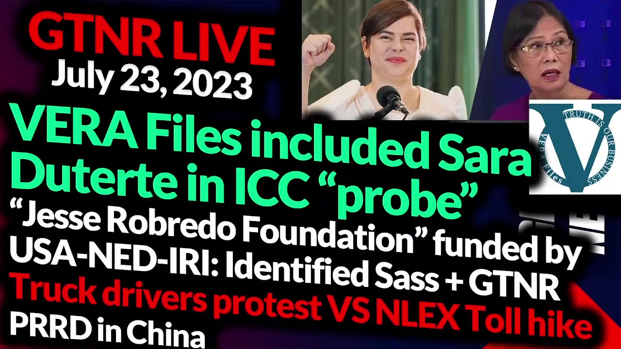 VERA Files added VP Sara Duterte in ICC Probe; Jesse Robredo F. Funded by USA - GTNR with Ka Mentong