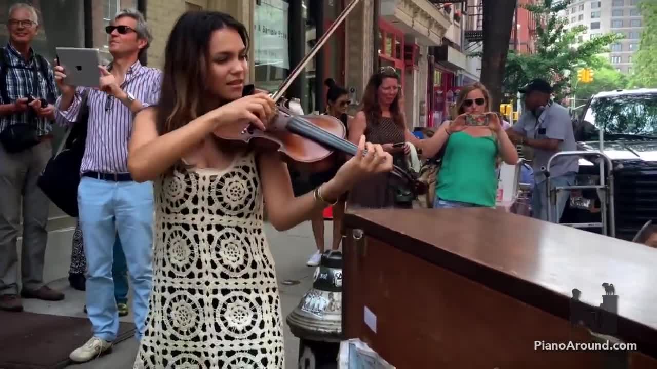 Spontaneous Street Piano and Violin Duet in New York City with Ada Pasternak - Pt 1