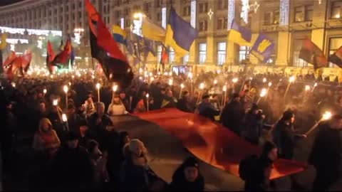 Oslava Stepana Bandery v Kyjevě