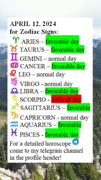 APRIL 12, 2024 for Zodiac Signs